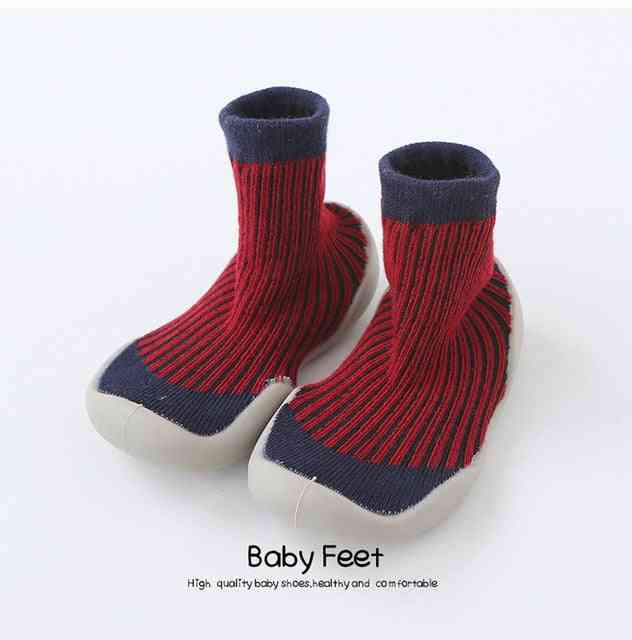 Premium Baby Sock Shoes - Dark Blue w/ Lines