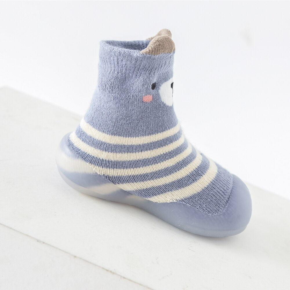 Winter Baby Sock Shoes - Blue Bear