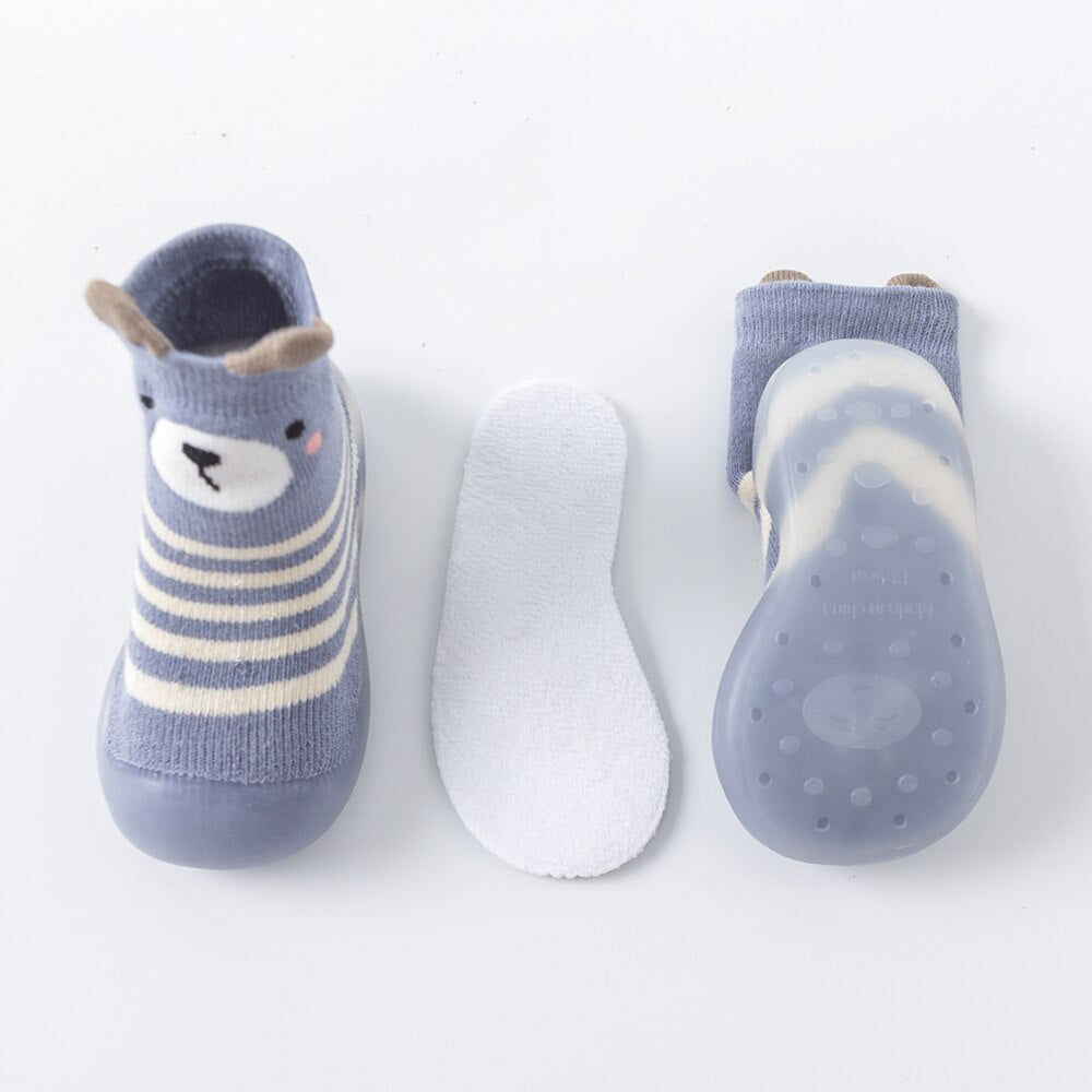 Winter Baby Sock Shoes - Blue Bear