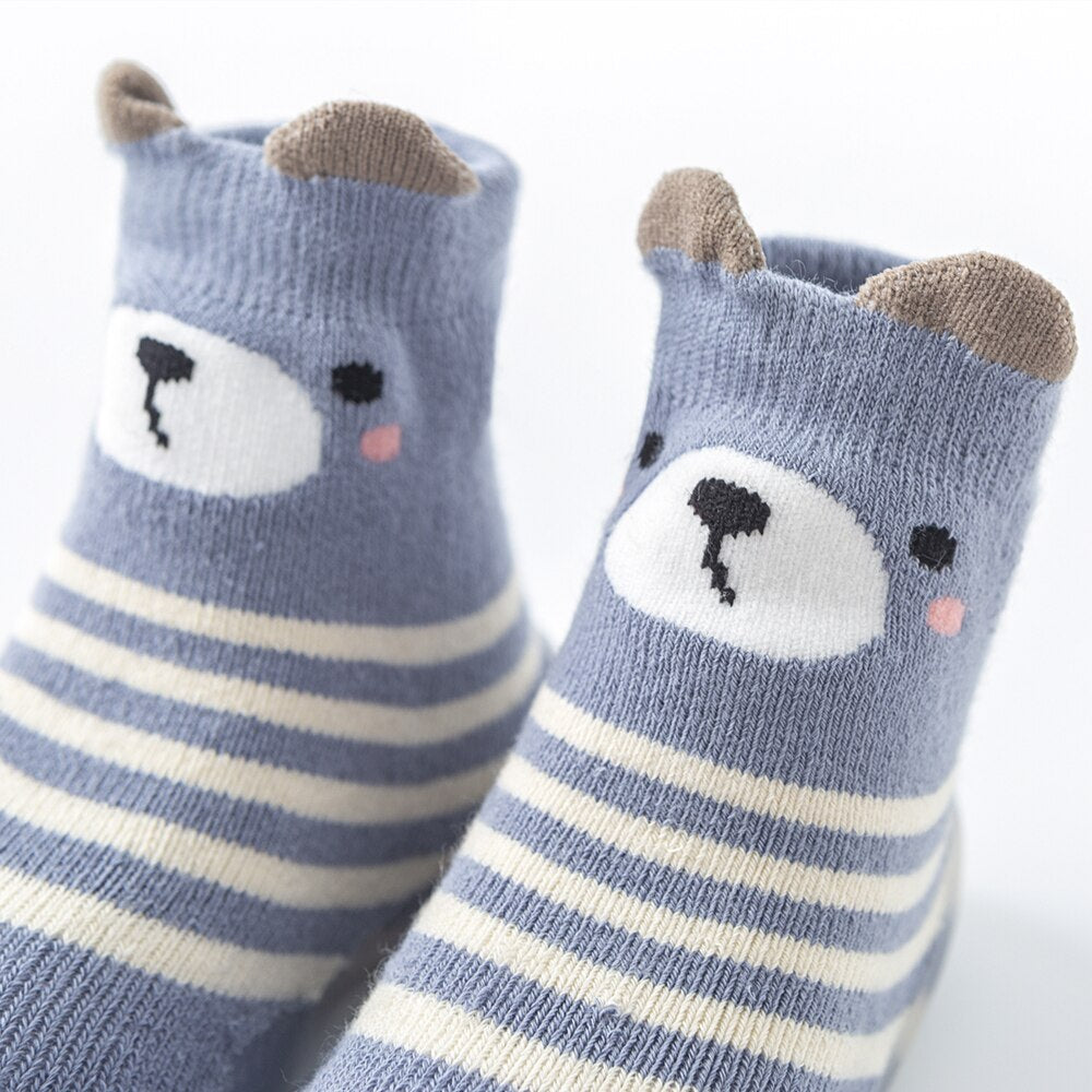Winter Baby Sock Shoes - Blue Bear