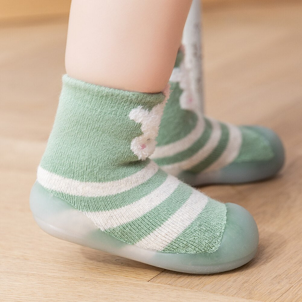 Winter Baby Sock Shoes - Green Sheep