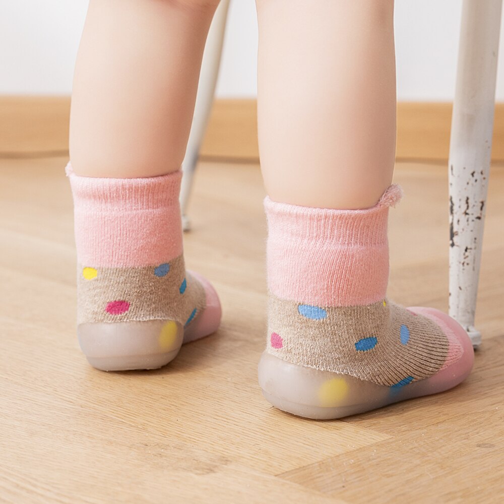Winter Baby Sock Shoes - Pink Cat