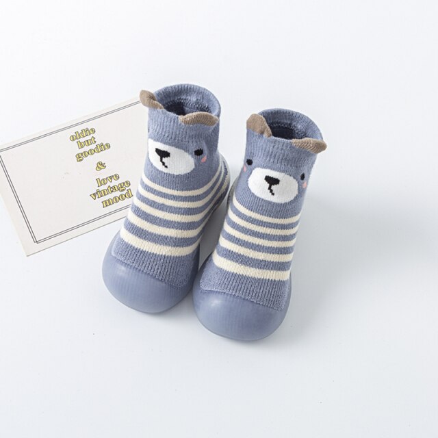 Winter Baby Sock Shoes - Blue Bear