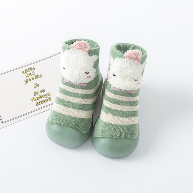 Winter Baby Sock Shoes - Green Sheep