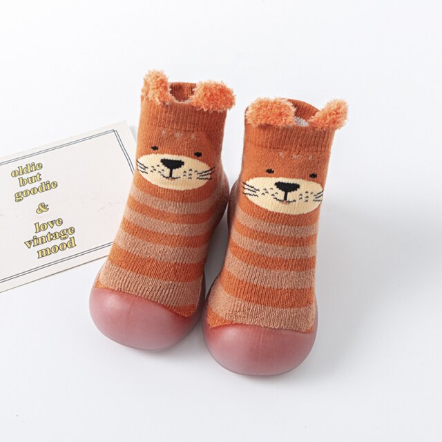 Winter Baby Sock Shoes - Red Cat