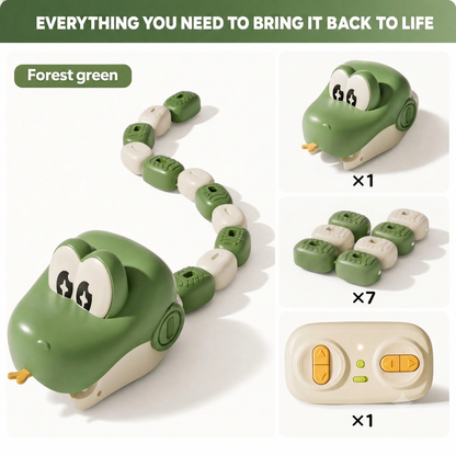 Remote control magnetic snake toy with modular blocks for kids