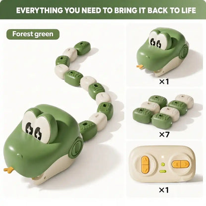 Remote control magnetic snake toy with modular blocks for kids