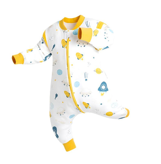 Grookz Baby Onesie Pajamas - Yellow Spaceships