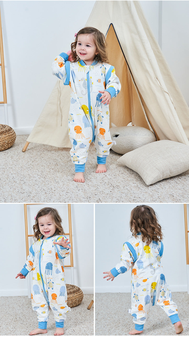 Grookz Baby Onesie Pajamas - Blue Spaceships