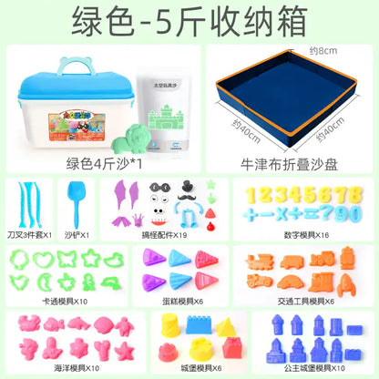 MEACAOFG Children's space toys sand indoor set non-stick magic power star clay color sand color clay non-toxic sands of the stars