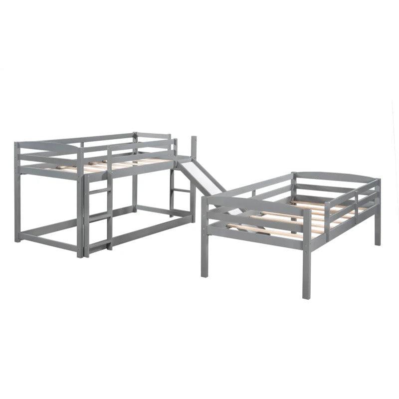 Triple Bunk Bed with Ladder and Slide