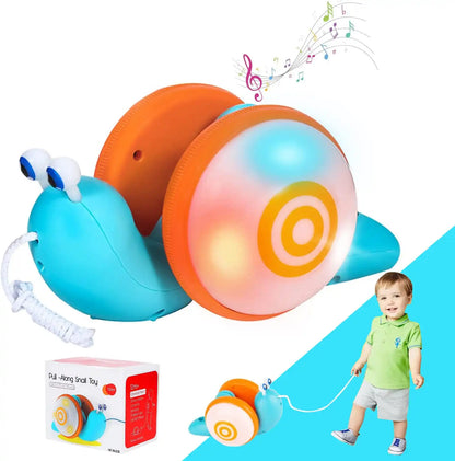 Snail leash toys electric reptile fibre rope luminous 1-2 years old 3 children educational boys girls baby net red - MEACAOFG