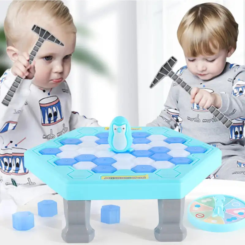 Rescue penguin knocking penguin ice smashing ice breaking penguin table building blocks for children boys and girls table games parent-child educational intelligence - MEACAOFG