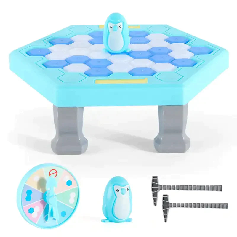 Rescue penguin knocking penguin ice smashing ice breaking penguin table building blocks for children boys and girls table games parent-child educational intelligence - MEACAOFG