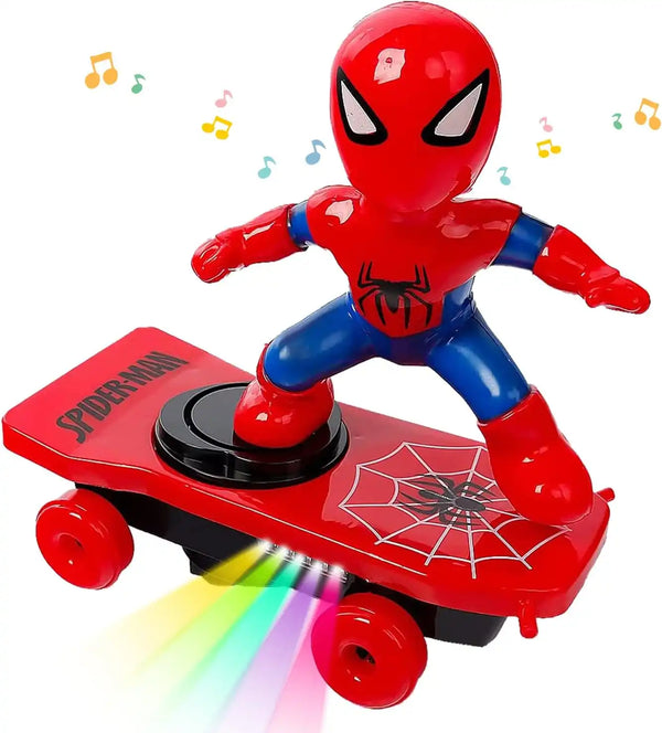 Spider Man stunt toy car. children's toys with lights and sounds. mini Spider Man toys. stunt toy car. Spider Man toy scooter. light up toy car. suitable for children aged 3 years and above - MEACAOFG
