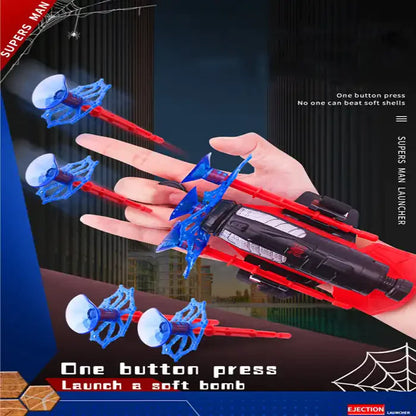 Spider-Man launcher suction cups gloves spit silk can send shooting soft bullet gun manual toy gun boys children's gifts - MEACAOFG