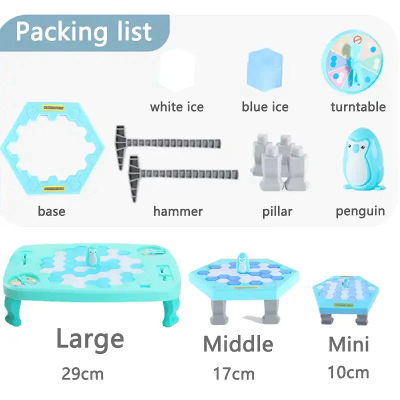 Rescue penguin knocking penguin ice smashing ice breaking penguin table building blocks for children boys and girls table games parent-child educational intelligence - MEACAOFG