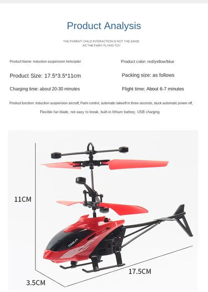 Two channels hovering remote control helicopter fall-proof induction hovercraft rechargeable light aircraft children's toys children's gifts - MEACAOFG