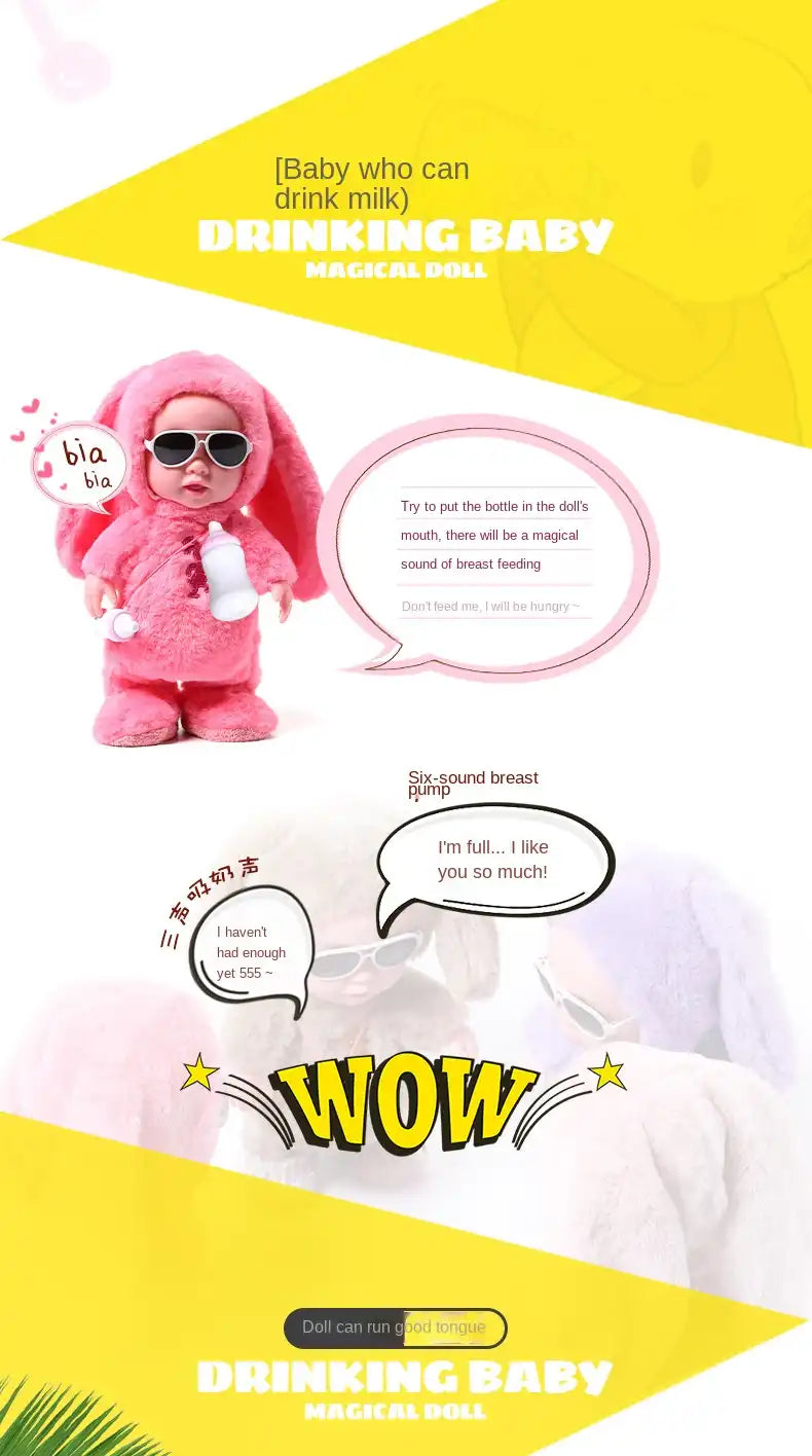 Surprise Lol Reborn Baby Doll Children's Electric Plush Feeding Bottle Doll Can Sing Dance Walk Talk Learn Tongue Girl 120 Songs - MEACAOFG