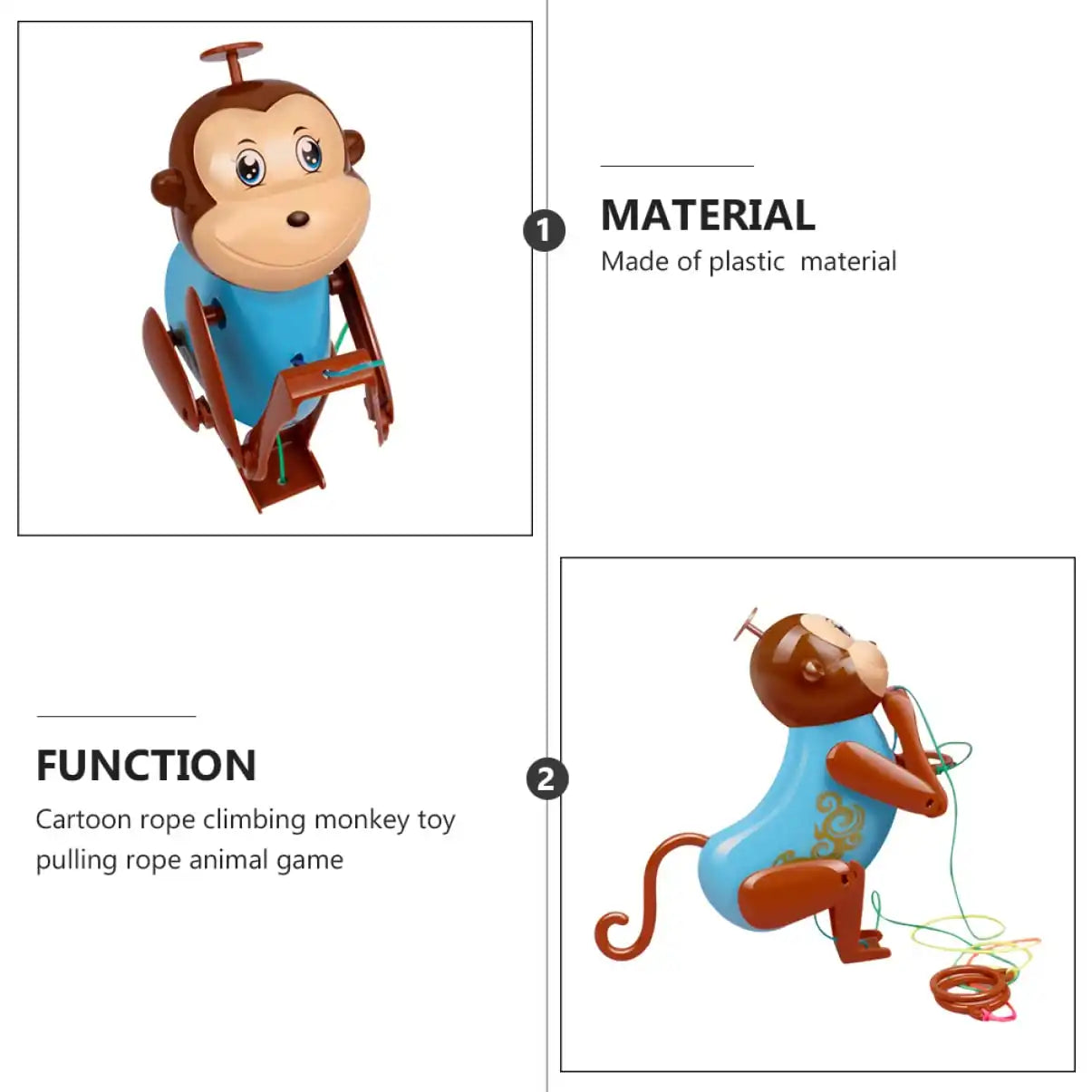 Fun Creative Fun Monkey Climbing Rope Climbing Tree Small Toys Children Baby Pulling Rope Up Tree Will Climb Rope Line Monkey - MEACAOFG