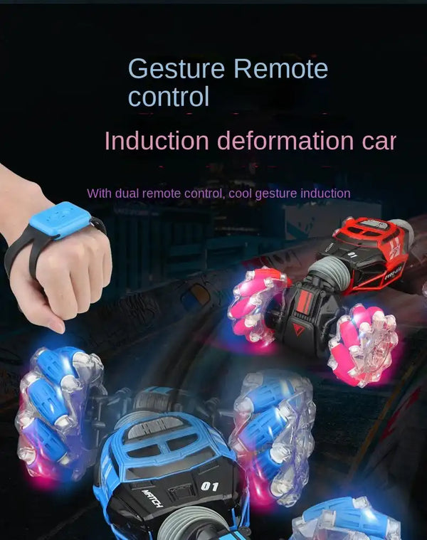 Gesture sensor deformation twist car oversized remote control car rechargeable four-wheel drive climbing buggy boys children's toys - MEACAOFG