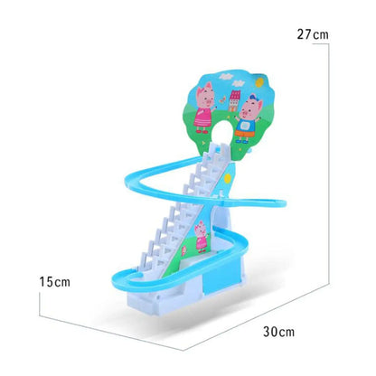 Electric penguin piggy climbing stairs fully automatic slide assembled track duck on birthday toys - MEACAOFG