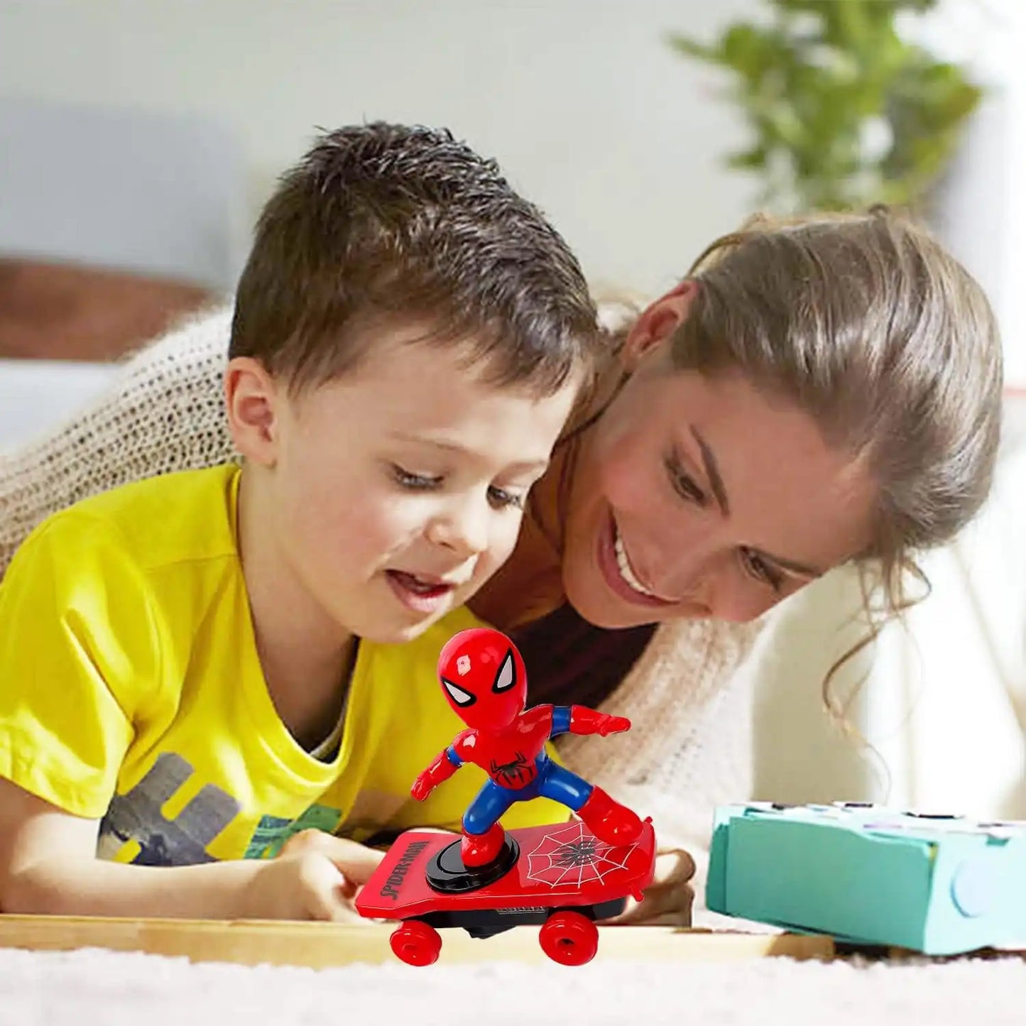 Spider Man stunt toy car. children's toys with lights and sounds. mini Spider Man toys. stunt toy car. Spider Man toy scooter. light up toy car. suitable for children aged 3 years and above - MEACAOFG