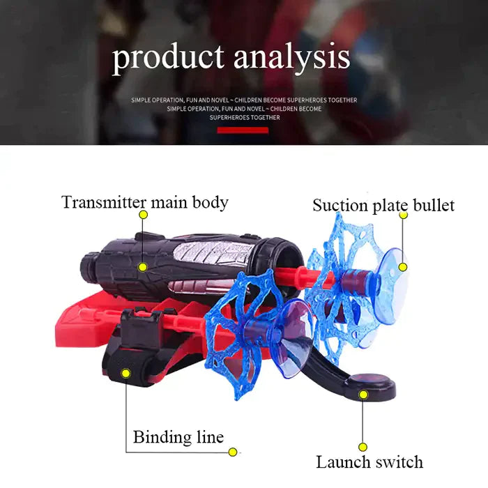 Spider-Man launcher suction cups gloves spit silk can send shooting soft bullet gun manual toy gun boys children's gifts - MEACAOFG